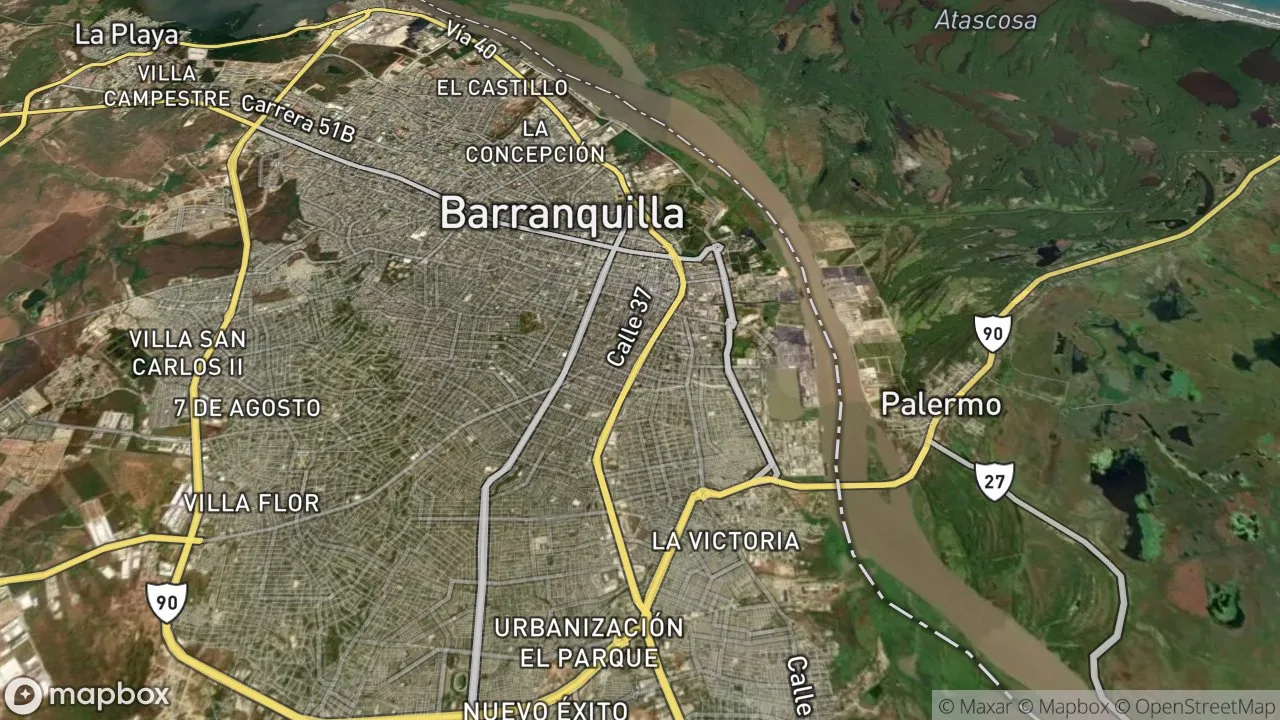 Static map preview centered on Barranquilla, Colombia