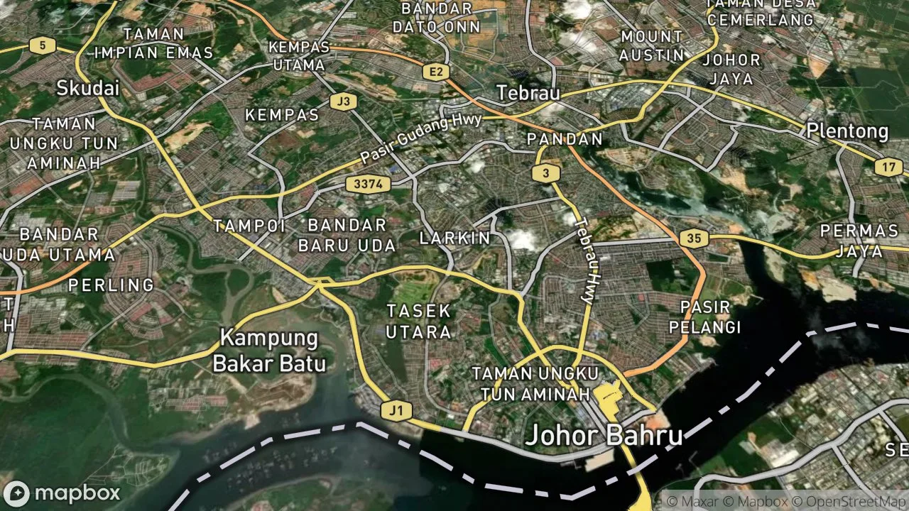Static map preview centered on Johor Bahru, Malaysia