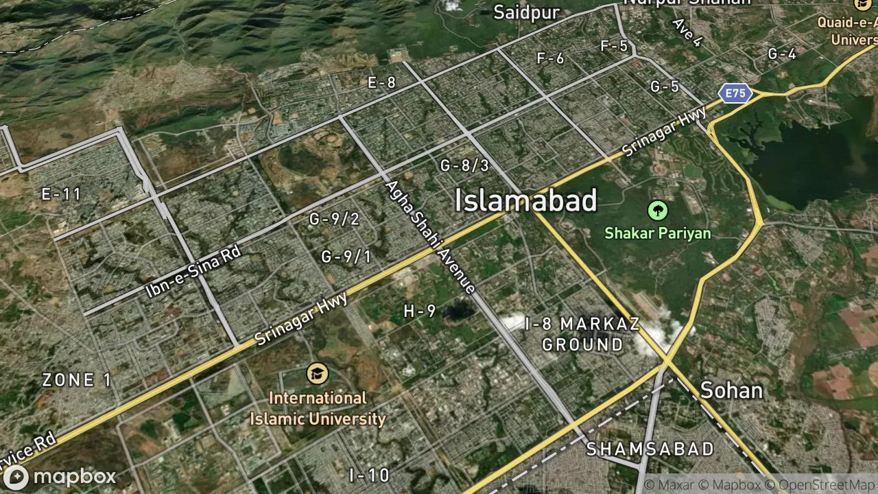 Static map preview centered on Islamabad, Pakistan
