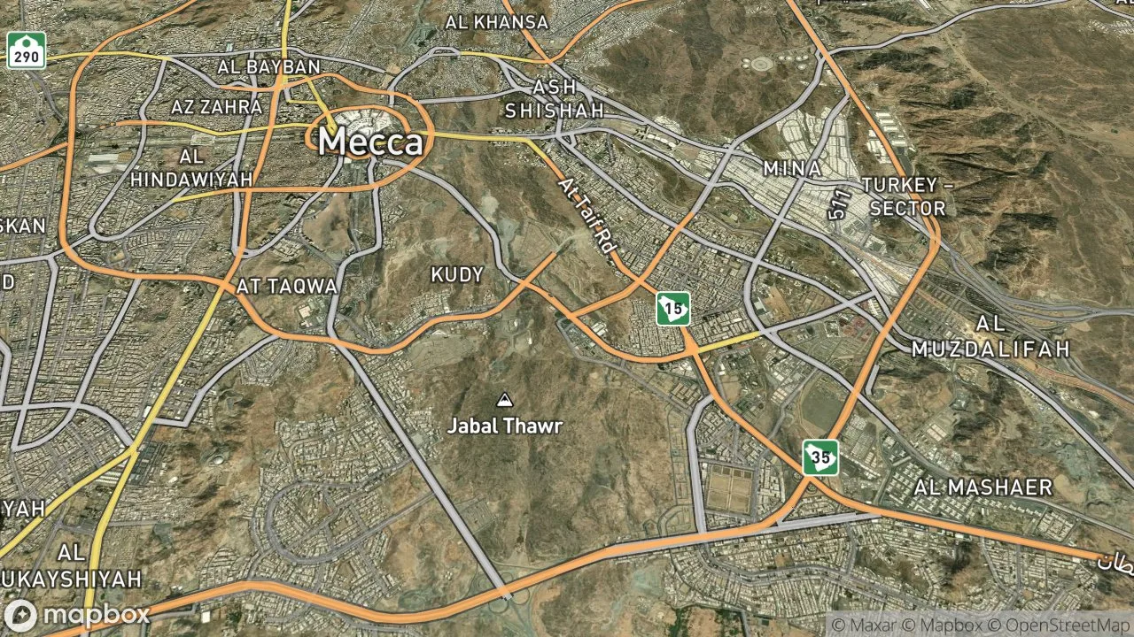 Static map preview centered on Mecca, Arabia Saudita